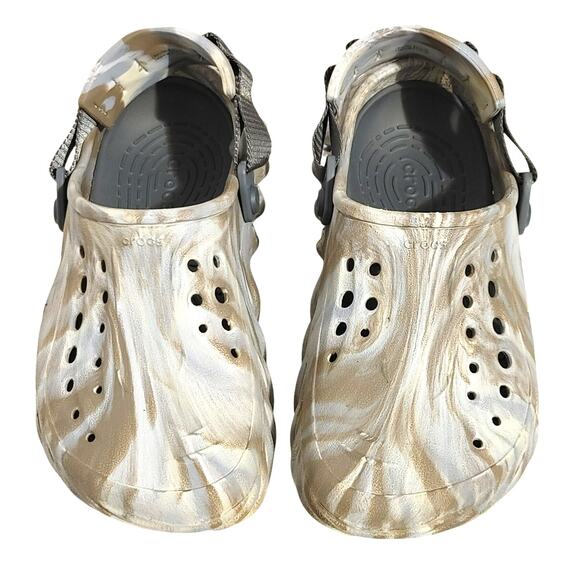 Crocs Echo Marbled Clogs Brown Cream Slingback Waterproof Shoes Womens US 7 - Picture 3 of 6